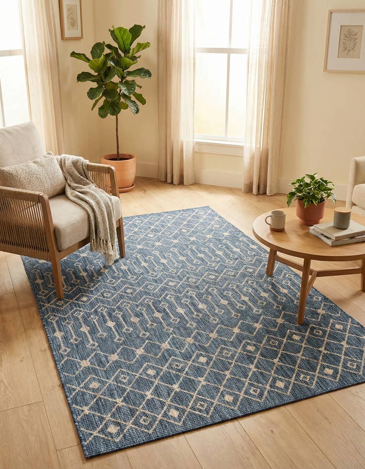 Detail image of 5' 3 x 8' Washable Lattice Indoor / Outdoor Rug