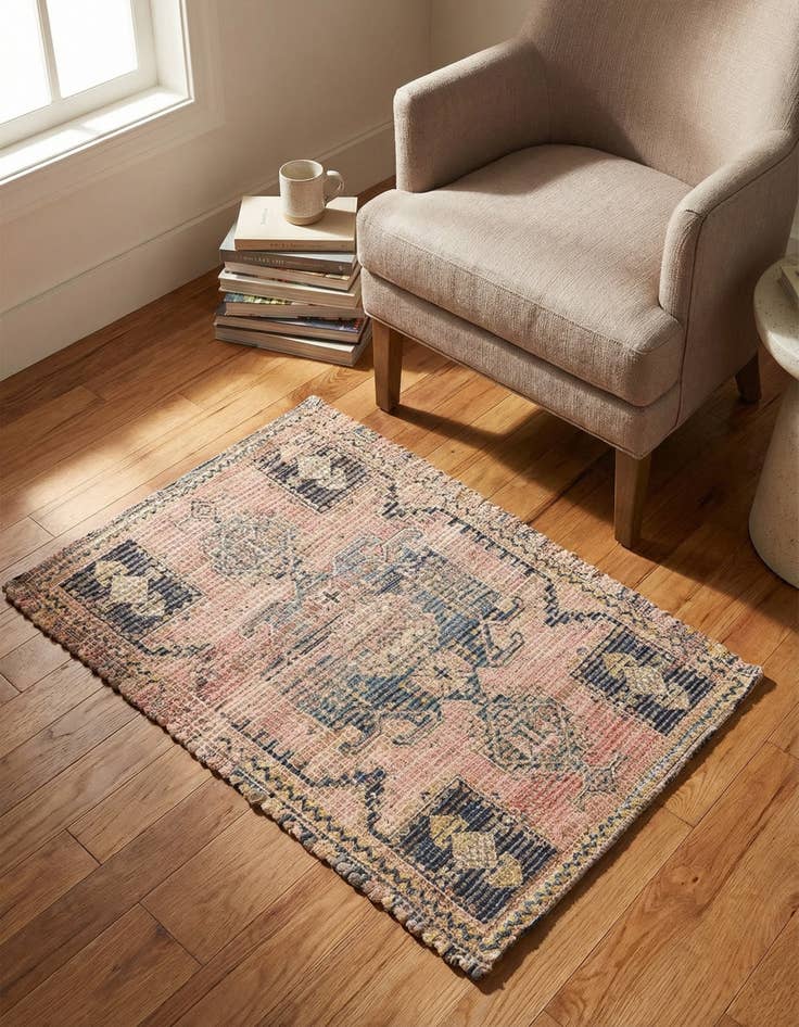 Detail image of 2' x 3' 1 Hand Woven Chenille Jute Rug