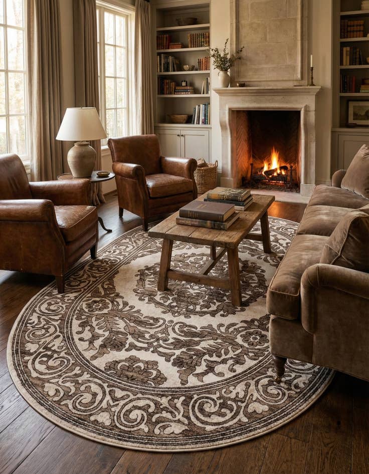 Detail image of 7' x 10' Hermitage Oval Rug