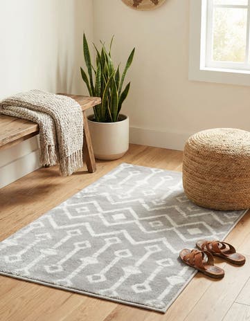 Light Gray Kasbah Trellis Rug