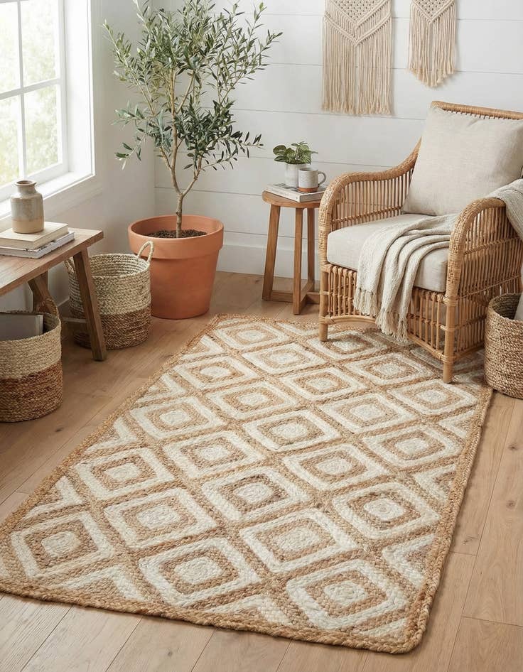 Detail image of 3' 3 x 5' 1 Handmade Braided Jute Rug