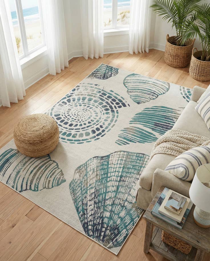 Detail image of 6' x 9' Easy-Clean Coastal Indoor / Outdoor Rug