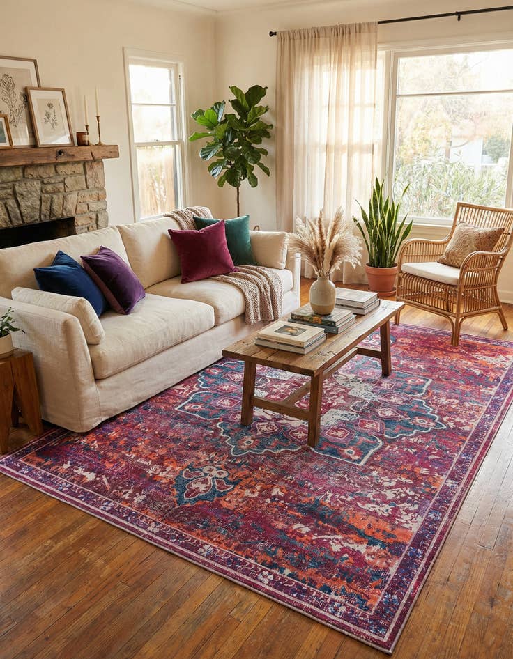 Detail image of  10' 6 x 13'  Washable Francesca Rug