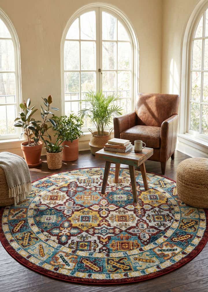 5' 3 x 5' 3 Kamala Washable Round Rug