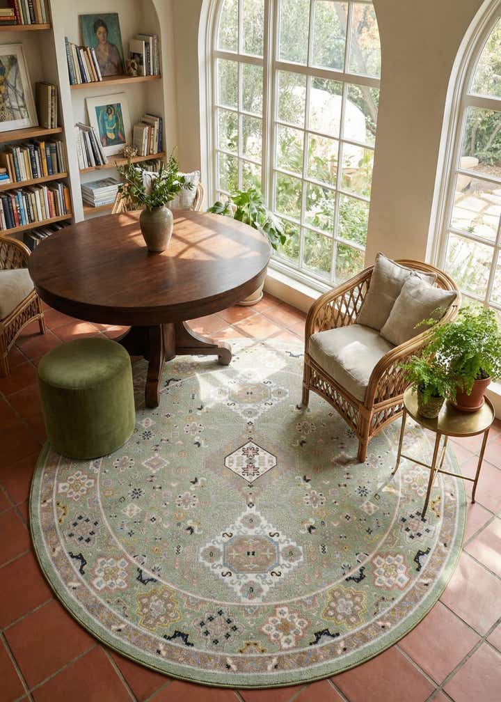 7' 10 x 7' 10 Kamala Washable Round Rug