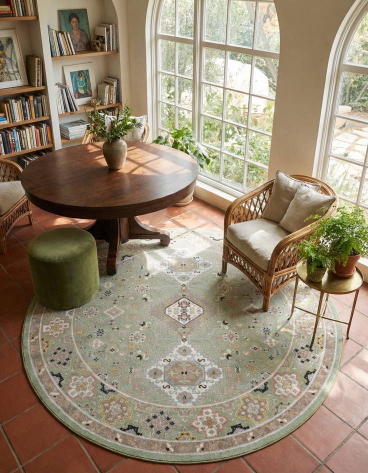 Detail image of 7' 10 x 7' 10 Kamala Washable Round Rug