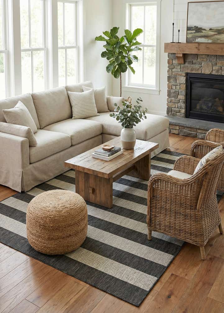 7' 10 x 11' Easy-Clean Ribbon Indoor / Outdoor Rug