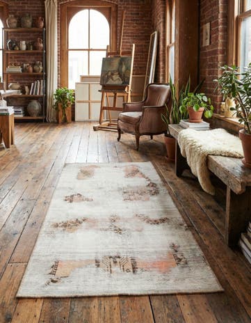 3' 8 x 6' 4 Hand Knotted Ultra Vintage Persian Wool Runner Rug