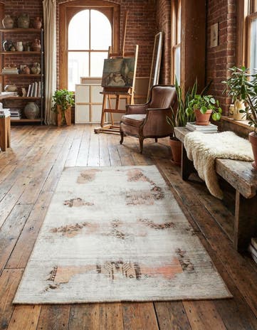 3' 8 x 6' 4 Hand Knotted Ultra Vintage Persian Wool Runner Rug