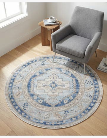 Sky blue Whitney Round Rug