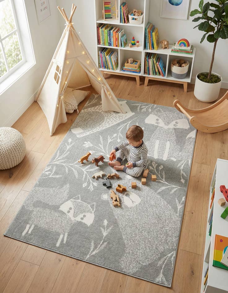Detail image of 5' x 7' Whimsy Kids Rug