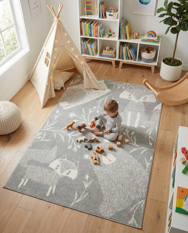 Detail image of 5' x 7' Whimsy Kids Rug