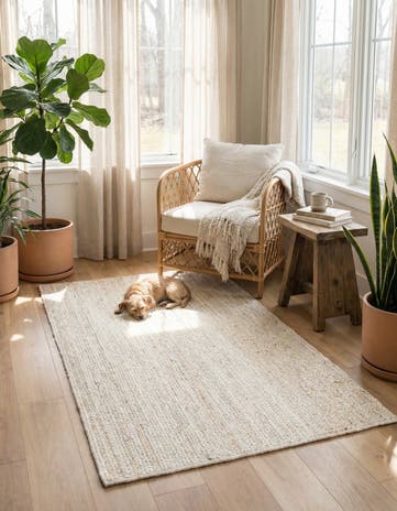 3' 3 x 5' 1 Handmade Braided Jute Rug