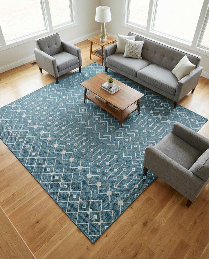 10' x 10' Easy-Clean Lattice Indoor / Outdoor Square Rug
