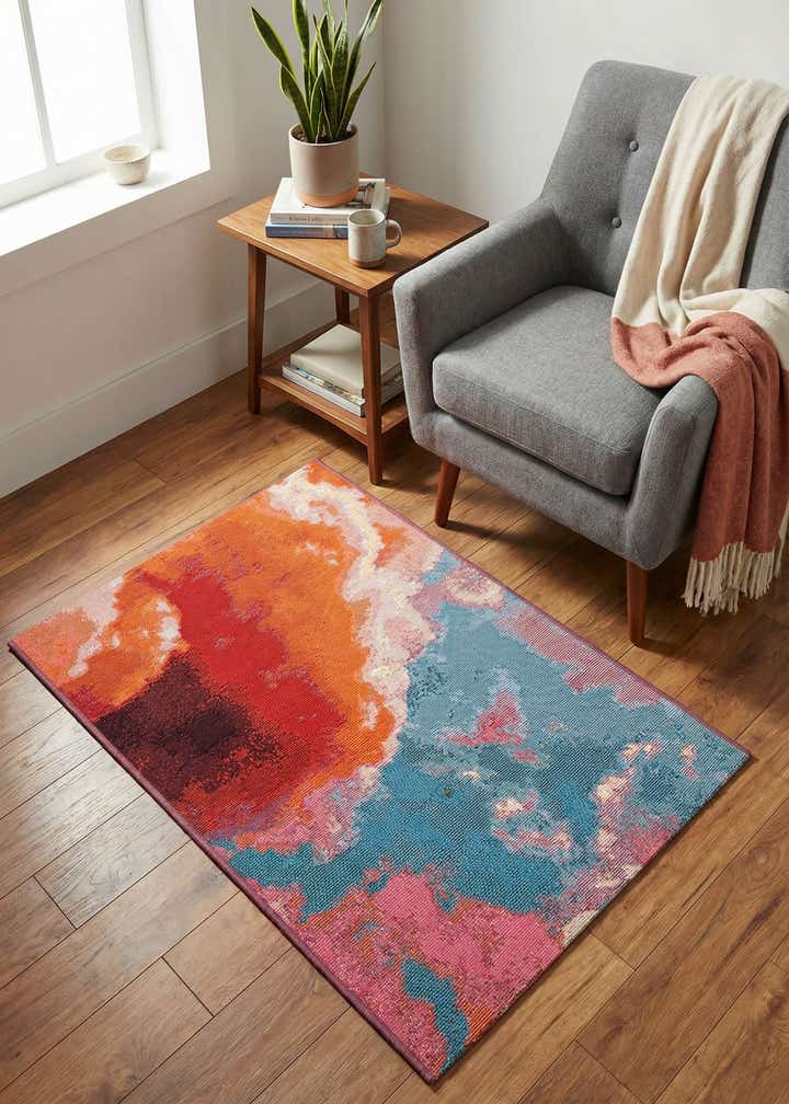 2' x 3' 1 Easy-Clean Modern Indoor / Outdoor Rug