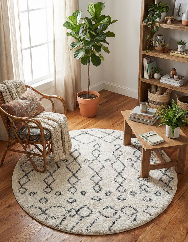 Detail image of 5' 3 x 5' 3 Marrakesh Shag Round Rug