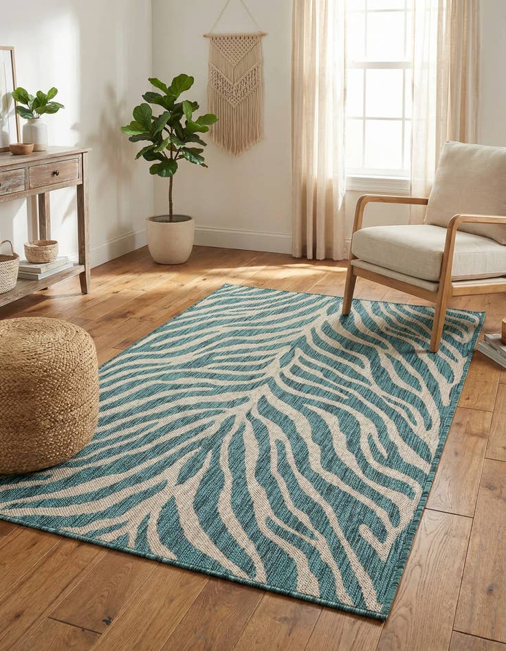 Detail image of 3' x 5' 3  Washable Safari Indoor / Outdoor Rug