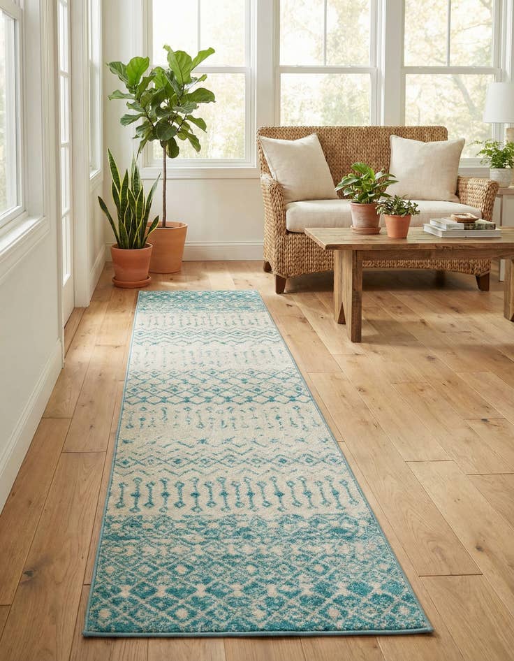 Detail image of 2' 7 x 10' Moroccan Trellis Runner Rug