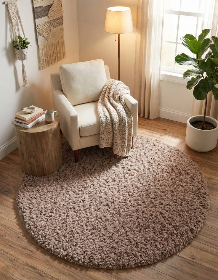 Detail image of 5' x 5' Infinity Shag Round Rug