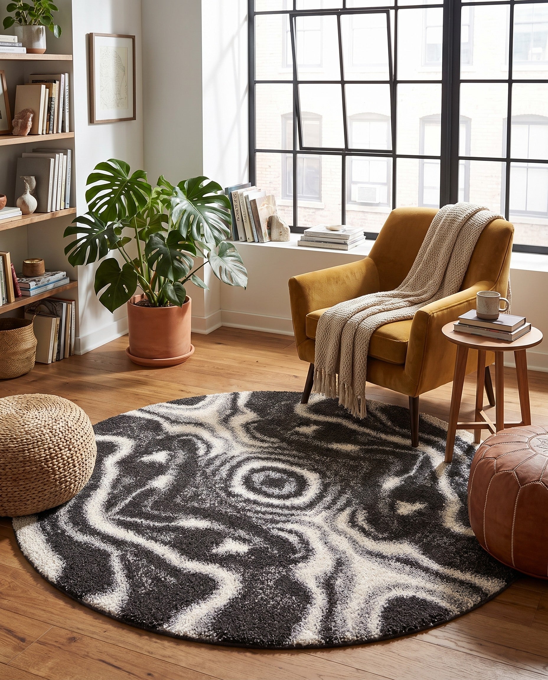 6' x 6' Athena Shag Round Rug