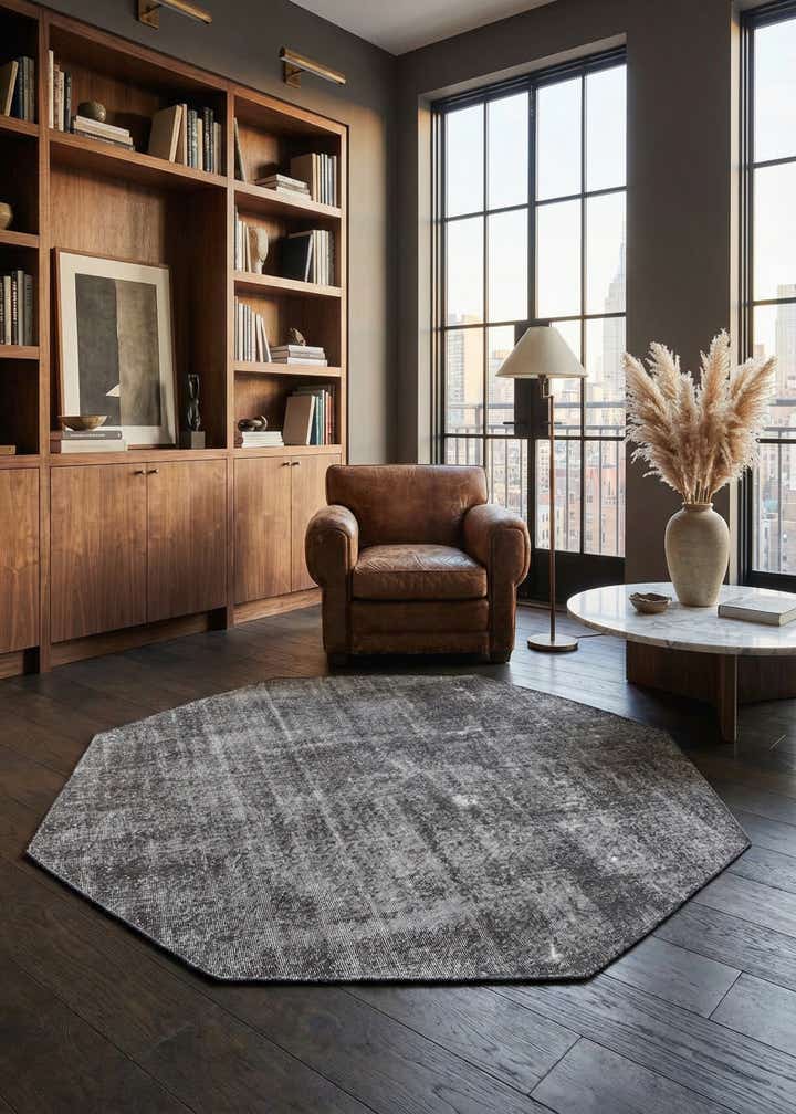 6' 11 x 6' 11 Ultra Vintage Wool Octagon Rug