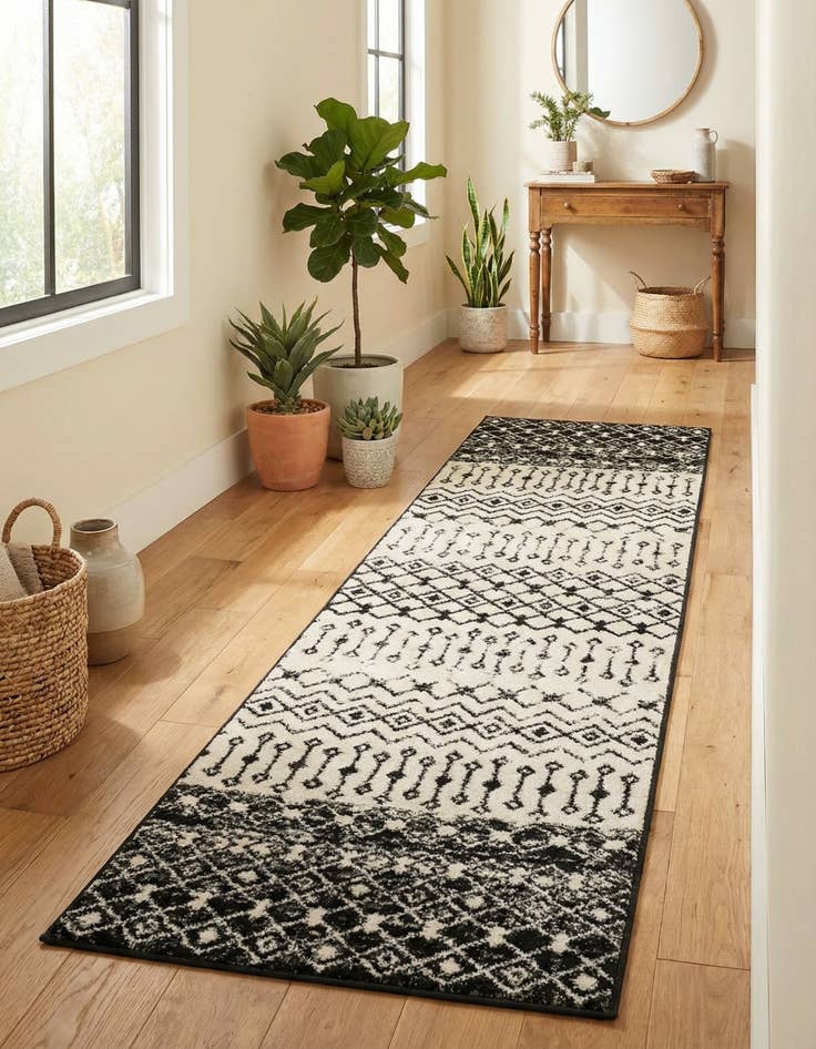 Detail image of 2' 7 x 10' Moroccan Trellis Runner Rug