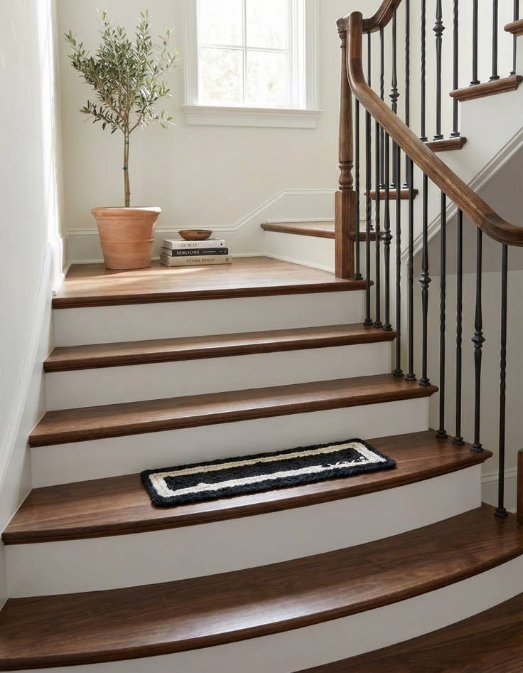 Detail image of 0' 9 x 2' 6 Handmade Braided Chindi Stair Rug