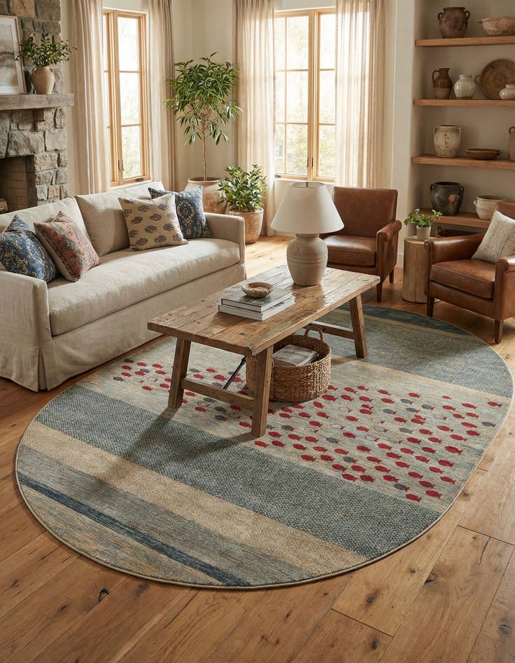 Detail image of 8' x 10' Kashkuli Gabbeh Oval Rug