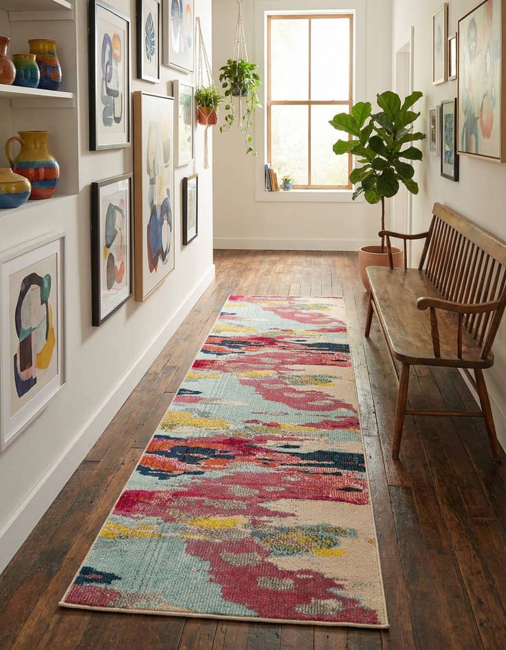 Detail image of 2' 2 x 6' 9 Washable Hyacinth Runner Rug