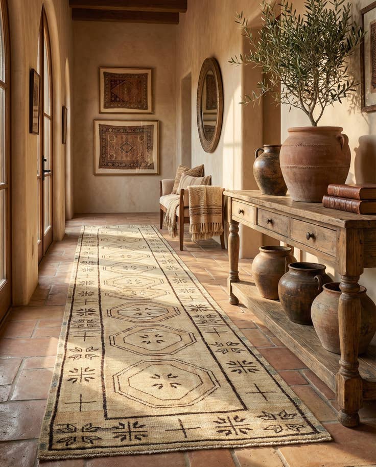 Detail image of 2' 9 x 10' 4 Hand Knotted Oushak Wool Runner Rug