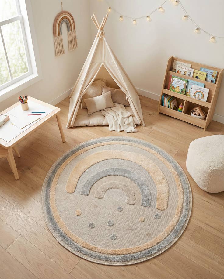 Detail image of 5' x 5' Whimsy Kids Round Rug