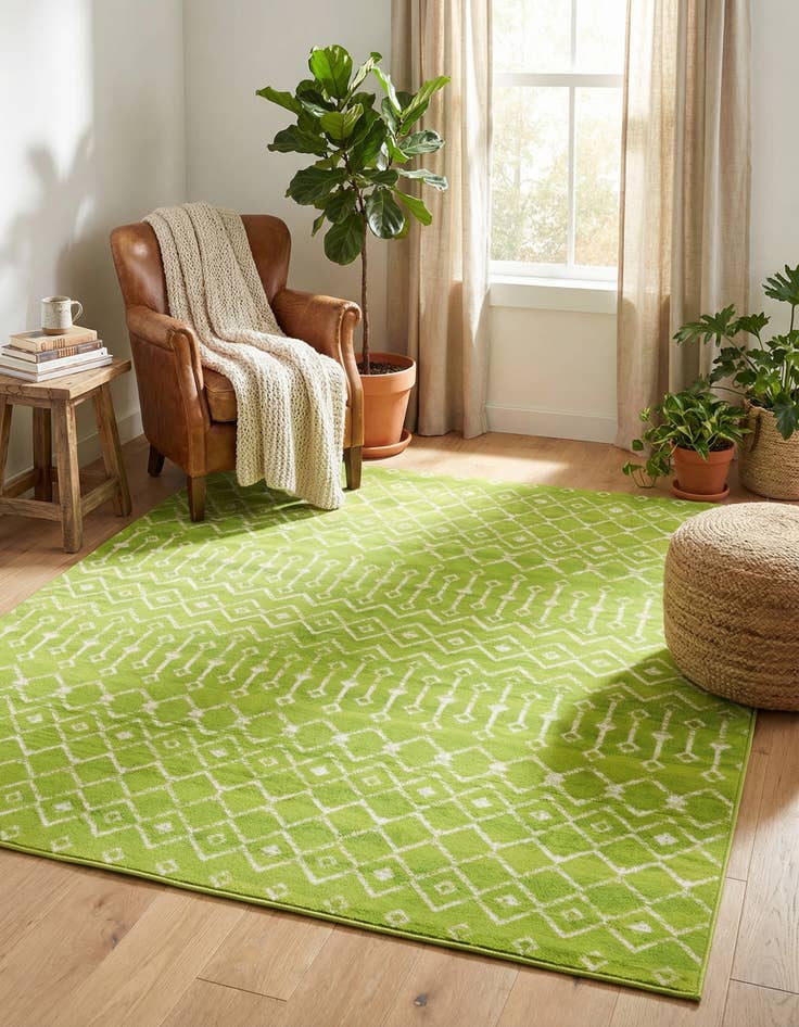 Detail image of 7' 10 x 7' 10 Kasbah Trellis Square Rug