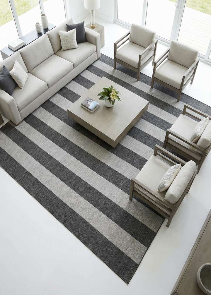 10' x 10' Easy-Clean Ribbon Indoor / Outdoor Square Rug