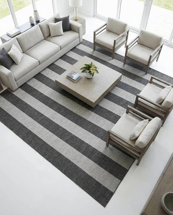 10' x 10' Easy-Clean Ribbon Indoor / Outdoor Square Rug