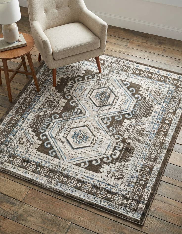 Detail image of 5' 3 x 5' 3 Charlotte Square Rug