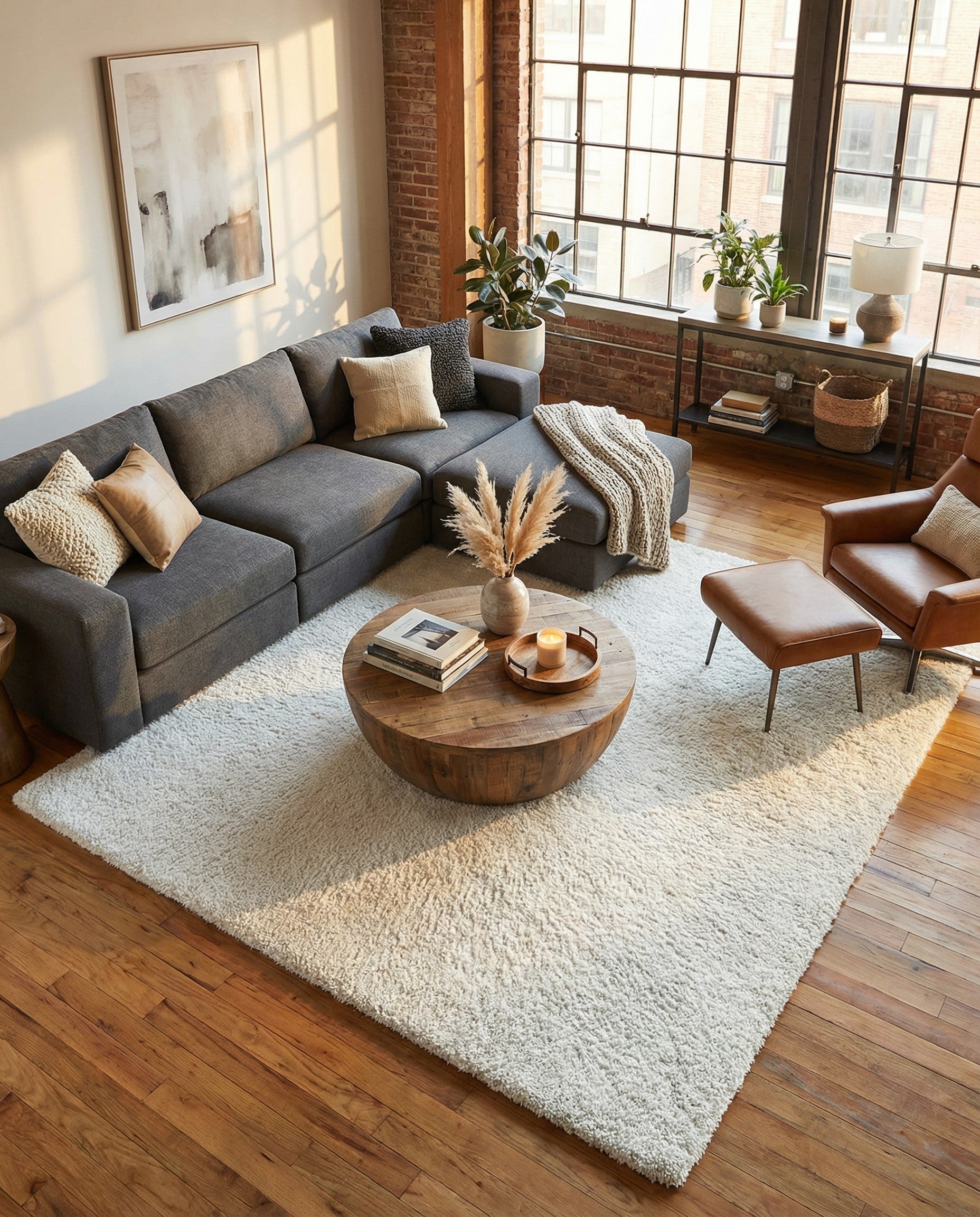 10' x 10' Soft Solid Shag Square Rug