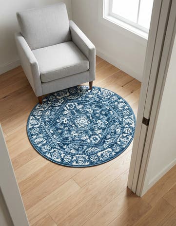 Blue Boston Round Rug