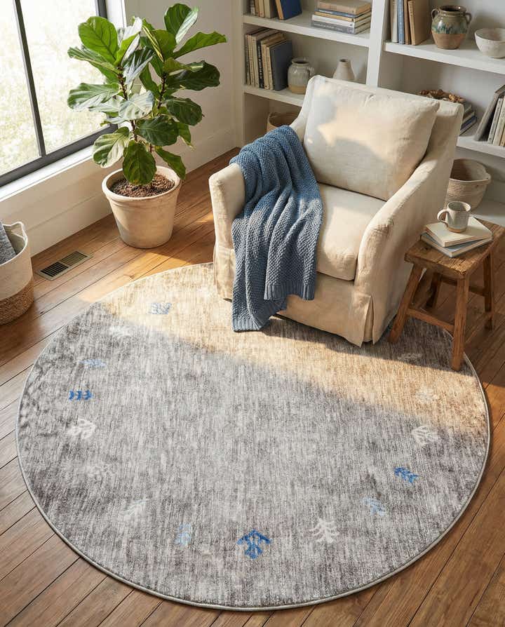 5' 3 x 5' 3 Gabbeh Round Rug