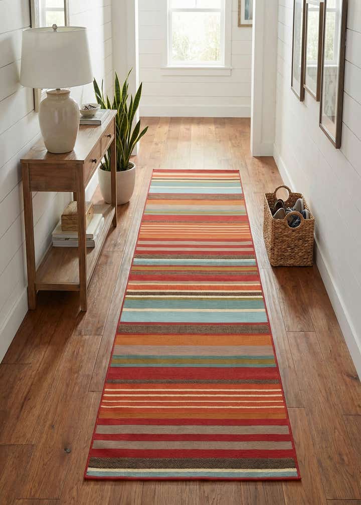 2' 7 x 10' Easy-Clean Modern Indoor / Outdoor Runner Rug