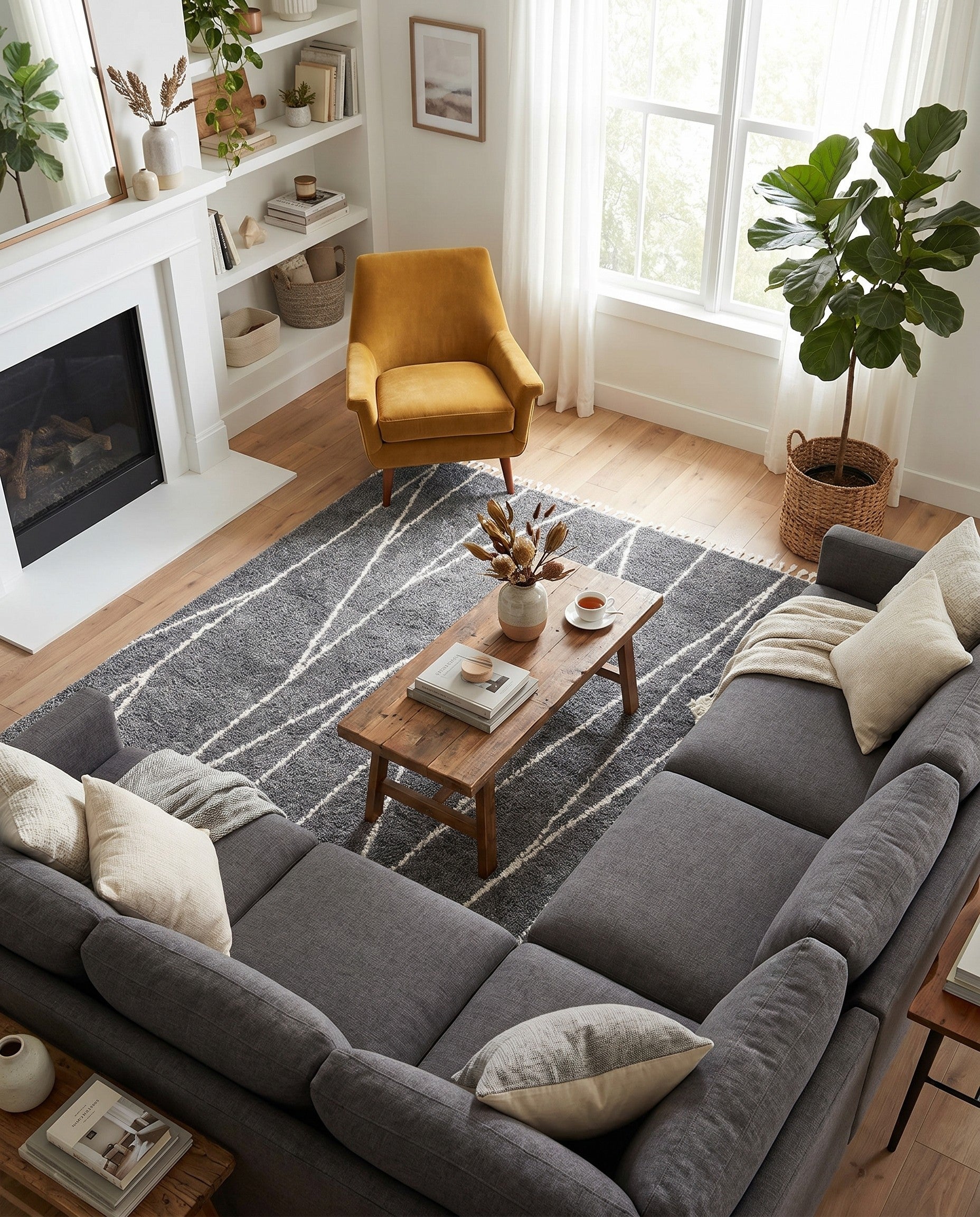 Gray Serenity Shag Square Rug