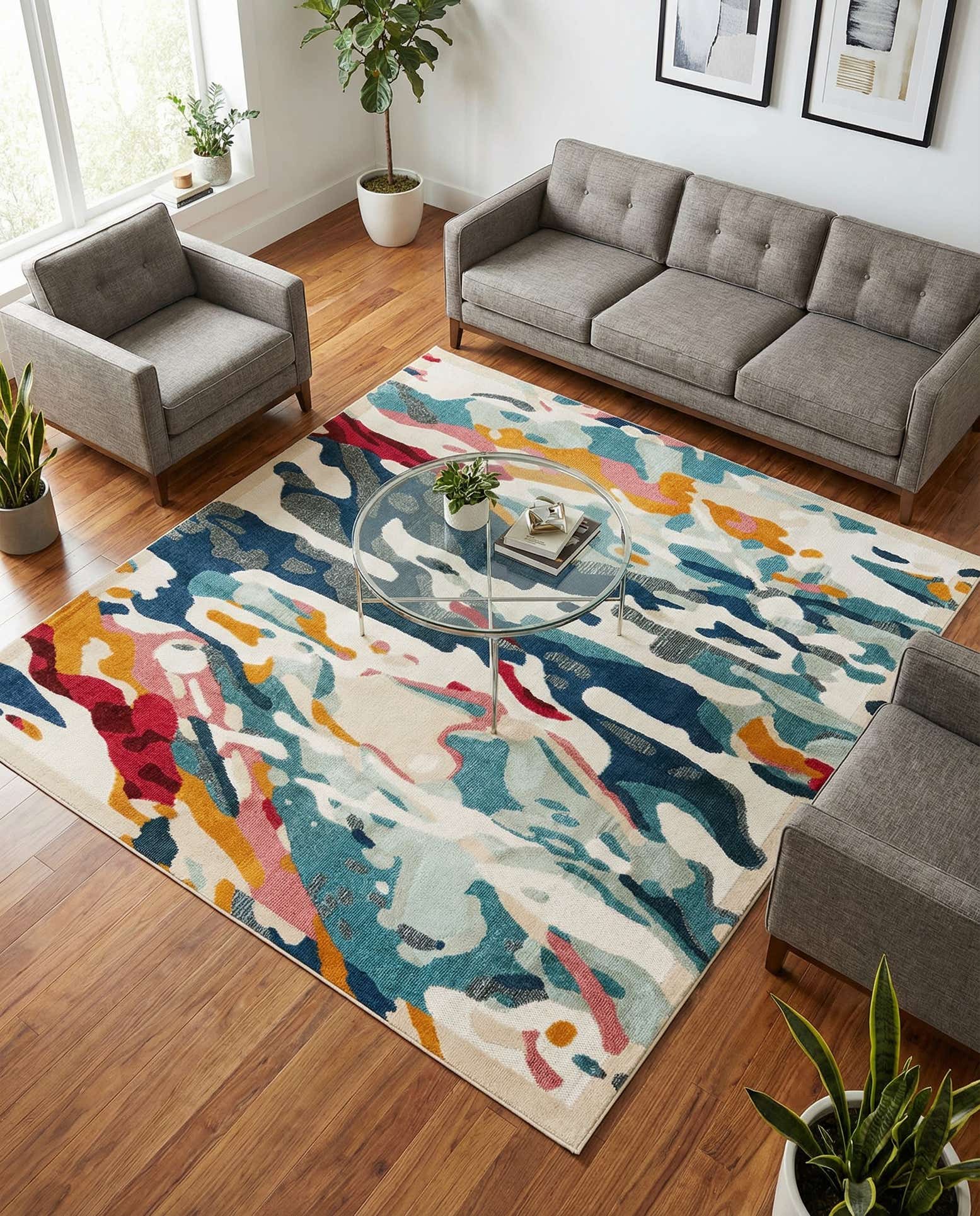 7' 10 x 7' 10 Easy-Clean Casablanca Indoor / Outdoor Square Rug