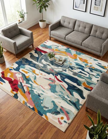 7' 10 x 7' 10 Easy-Clean Casablanca Indoor / Outdoor Square Rug