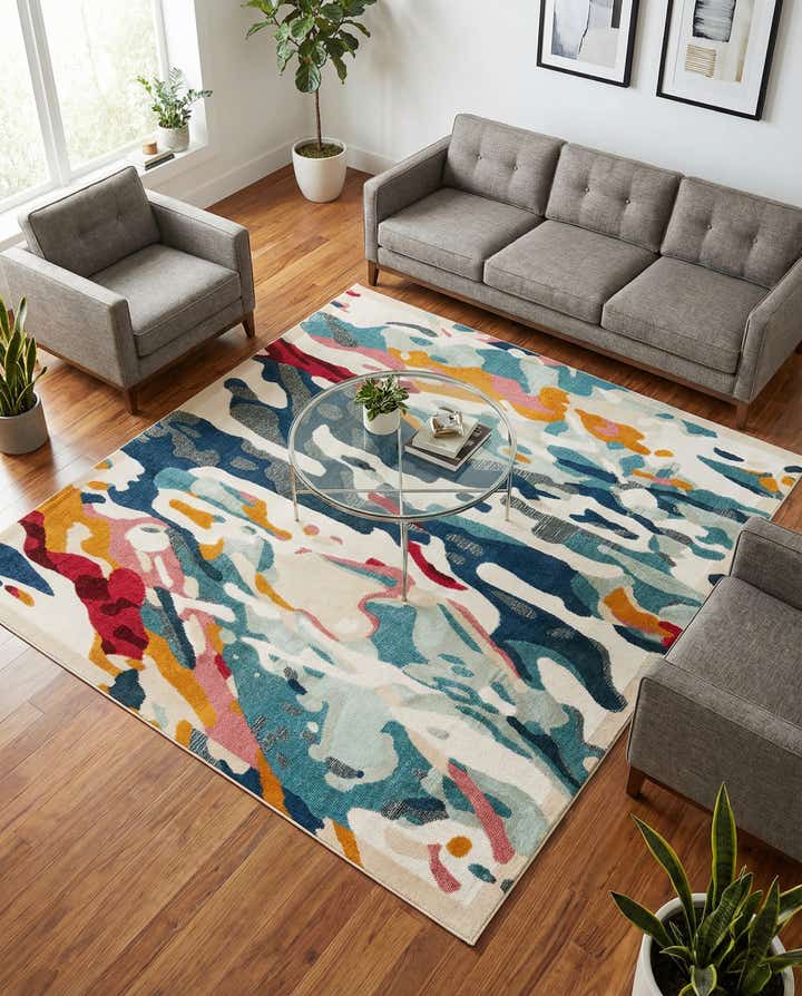 7' 10 x 7' 10 Easy-Clean Casablanca Indoor / Outdoor Square Rug