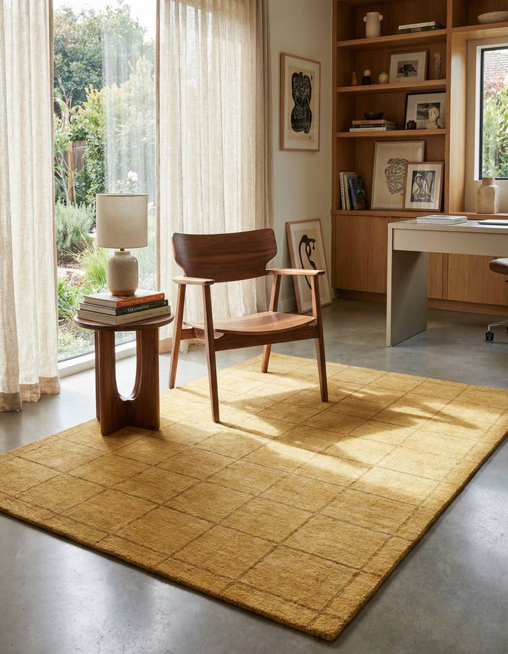 Detail image of 4' 6 x 6' 2 Hand Knotted Modern Ziegler Wool Rug