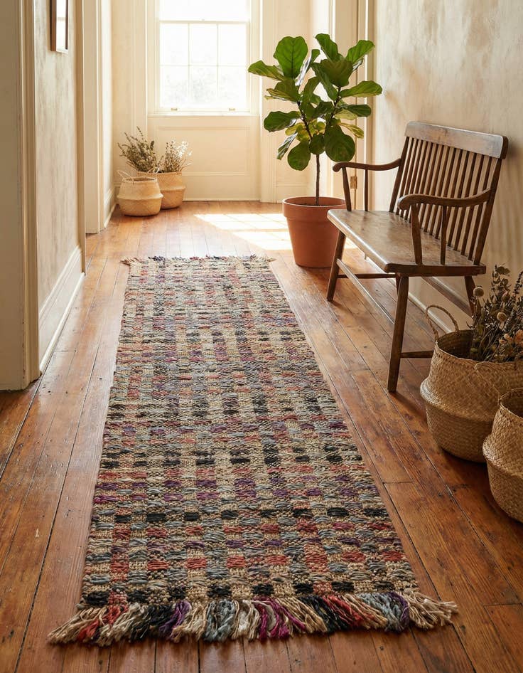 Detail image of 2' x 8' Hand Woven Chunky Jute Runner Rug