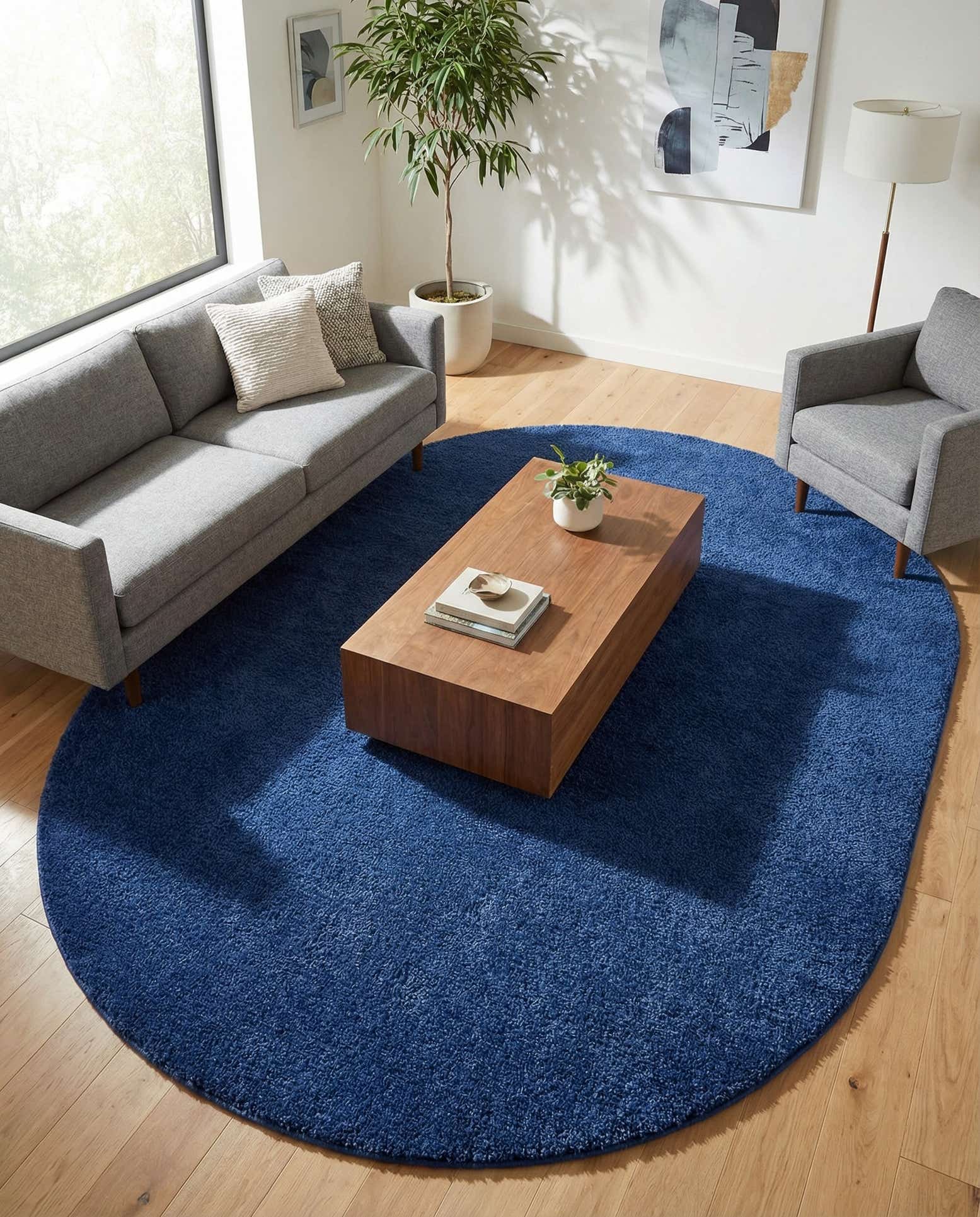 240cm x 305cm Frieze uni Tapis Ovale