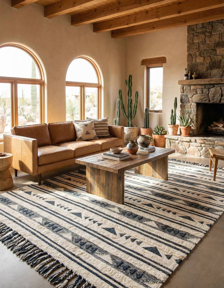 Detail image of 8' x 11'  Hand Woven Arizona Wool Rug