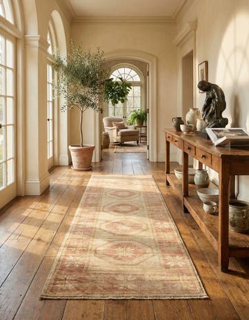 2' 10 x 8' 2 Hand Knotted Oushak Wool Runner Rug