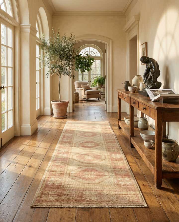 2' 10 x 8' 2 Hand Knotted Oushak Wool Runner Rug