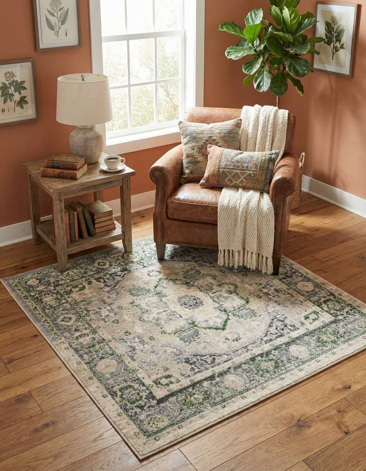 Detail image of 5' x 5' Madeline Vintage Square Rug